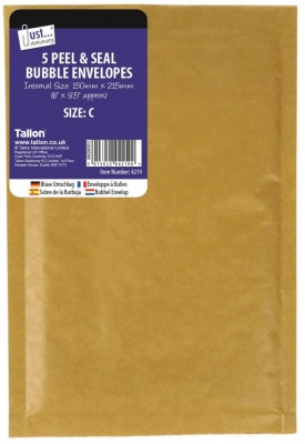 Tallon Bubble Envelopes 5 Pack 150 x 215