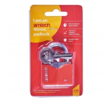 Amtech 40mm Rhombic Chrome Plated Iron Padlock