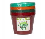 Kids Plastic Gardening Pots 4 Pack