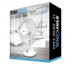 Lloytron Stay Cool 12" Oscillating (30cm) 40w Desk Fan
