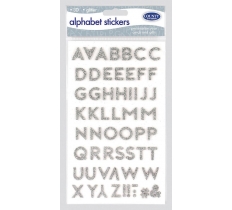 County Silver Alphabet Stickers