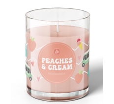 Glass Jar Candle With Lid 150G - Peaches & Cream