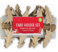 16 Peg Wooden Card Holder Set