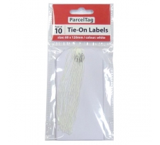 Parcel Tag White Tie On Strung Labels 10 Pack