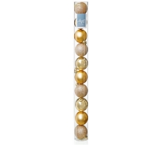 10 x 60mm Champagne Gold Multi Finish Baubles