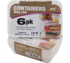 PK 6 Plastic Containers 500cc Micro