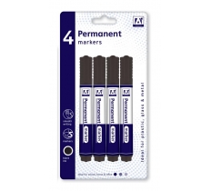4 Perm Markers ( Black Ink )