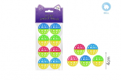 World Of Pets Jingle Balls Cat Toy 8 Pack