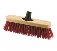 Elliotts Wooden Broom Head 29cm With Stiff Red Synth Fibres