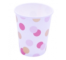 Pink & Gold Dots Paper Cups Pack Of 8