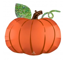 25" Satin Infused Pumpkin Supershape Xl Foil Balloon