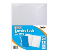 Tiger A4 Exercise Book Cover Clear 3 Pack