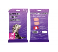 World Of Pets Cat Litter Tray Liners Scented 16 Pack