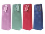 Gift Bag Embossed Brights x4 Assorted Bottle (12 X 36 X 8cm)