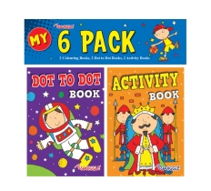 Mini Colouring & Activity Books, 6pk, Boys