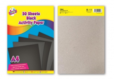 A4 Black Activity Paper Pad 50 Sheets