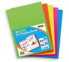 Tiger A4 20 Pockets Display Book - Vivid Colours