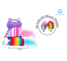 Pets Catnip Rainbow Mouse Cat Toy 2 Pack