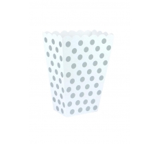 Silver Polka Dot Treat Boxes (15cm x 10cm)