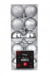 Silver Baubles 4cm 10 Pack ( Assorted Designs )