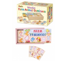 Wooden Farm Animal Dominoes 16X9cm