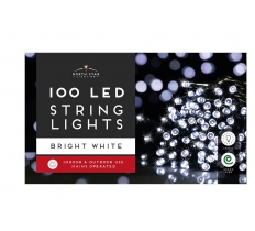 100 LED STATIC MAIN OPERATED CHRITSMAS LIGHTS BRIGHT WHITE