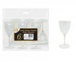Gold Glitter Plastic Wine Glasses 6 Pack