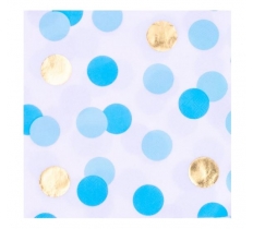 Blue & Gold Dots 3Ply Paper Napkins 16 Pack
