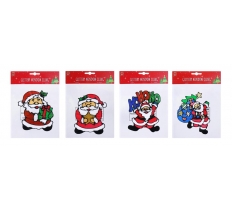 Santa Window Sticker 18cm Glitter