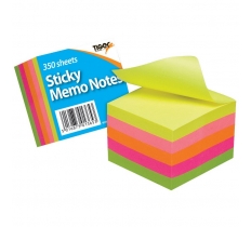 Tiger Neon Sticky Memo Notes 50mm X 50mm 350 Sheet Block