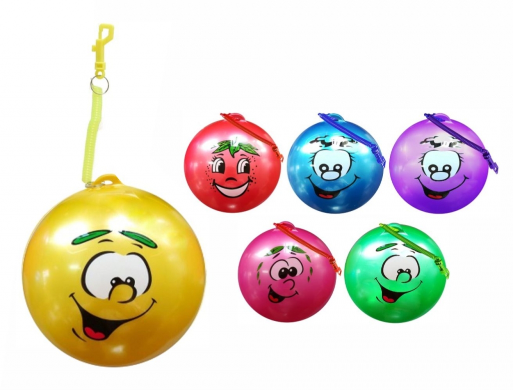 10" ( 25cm ) Smiley Face Fruit Scented Ball With Keychain - Click Image to Close