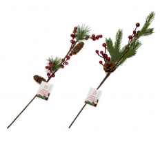 Artificial Berry / Pine Cone Branch 55cm