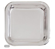 8 Pack Silver Foil 8" Square Plate