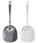 Toilet Brush & Holder ( White/Grey )