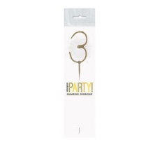 Birthday Glitz Gold Sparkler 7" Number 3