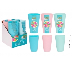 Picnic Tumblers 14oz 2 Pack ( Assorted Colours )