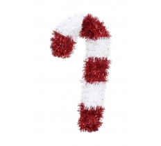 Tinsel Candy Cane Plaque 37cm