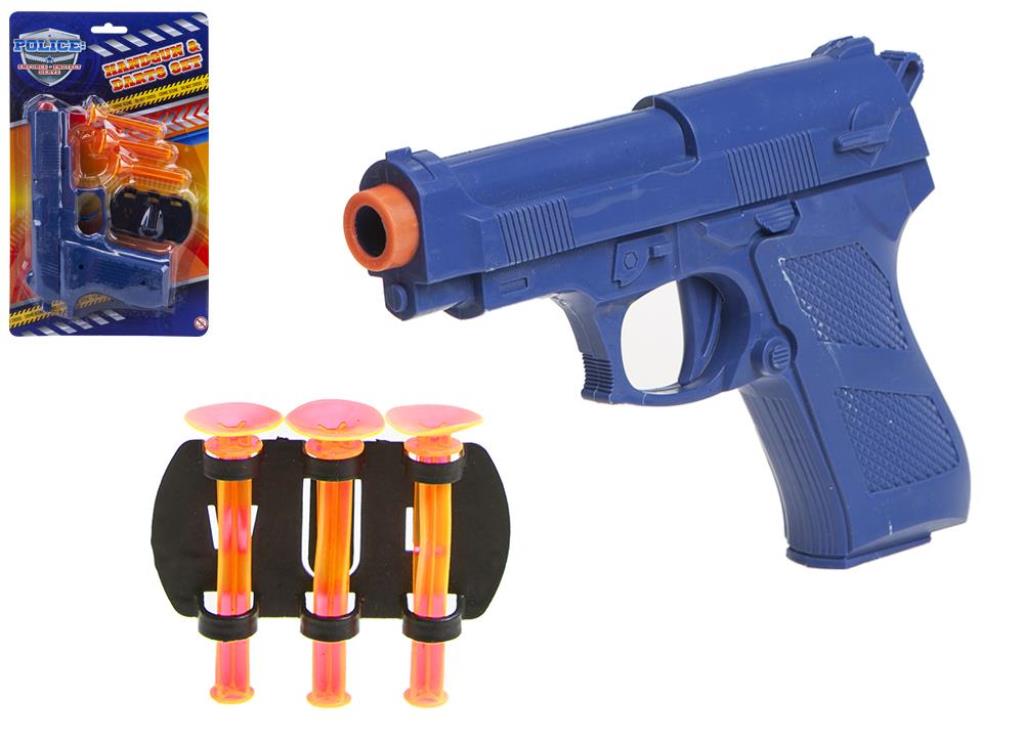 20cm Police Gun With Three Soft Darts - Click Image to Close