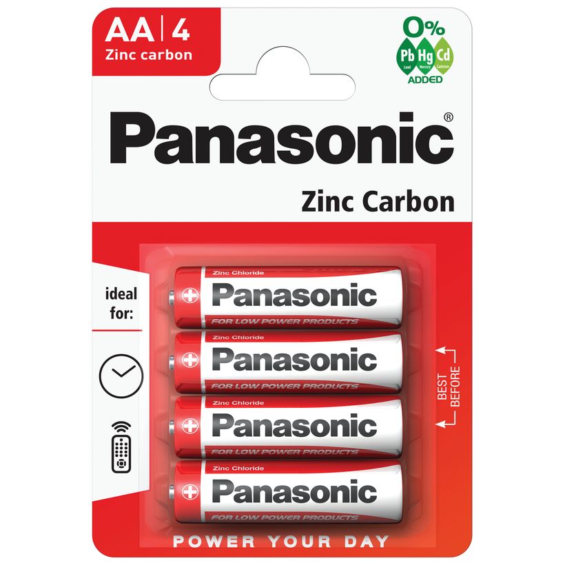 Panasonic AA Batteries 4 Pack X 12 - Click Image to Close