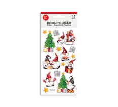 Christmas Puffy Gnome/Santa Stickers. Polybag W/Insert.