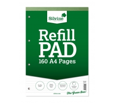 Silvine A4 Refill Pad Perforated Narrow Lines 160 Pages
