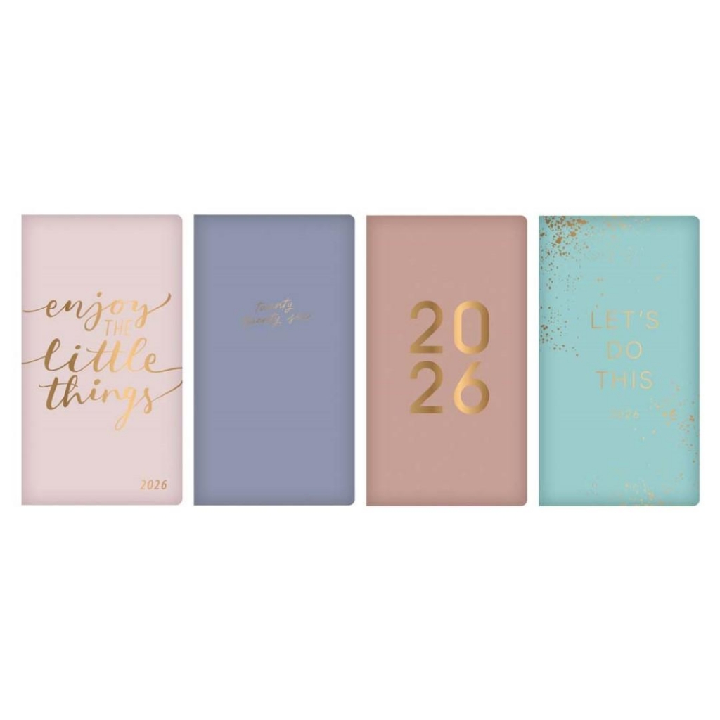 2026 Diary Slim WTV 4 Assorted Fabric Fashion - Click Image to Close