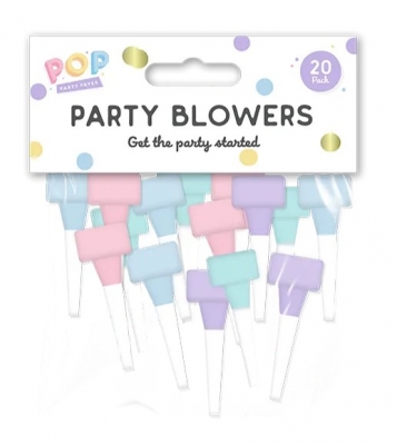 Pastel Party Blowers 20pk