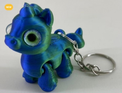3D Printed Unicorn Keyring Toy