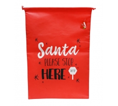 Santa Stop Here Sack 70X48Cm