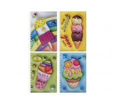 A5 Puffy Look Notebook Ice Cream Design ( Assorted Designs )