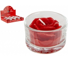 Rose Candle In Glass Holder