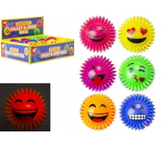 Light Up 6.5cm Smiley Face Spikey Ball ( Assorted Colours )