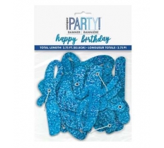 Blue & Silver Glitz Range "Happy Birthday" Banner