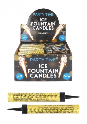Gold 12cm Ice Fountain Firework Candle 2 Pack